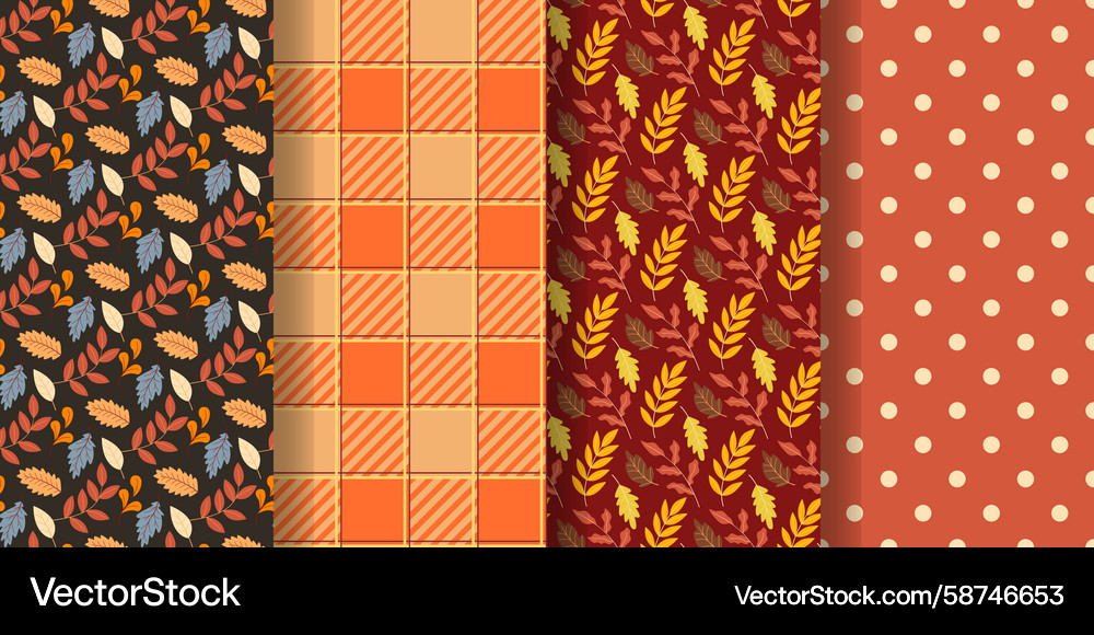 Autumn Botanical Patterns Vector Image