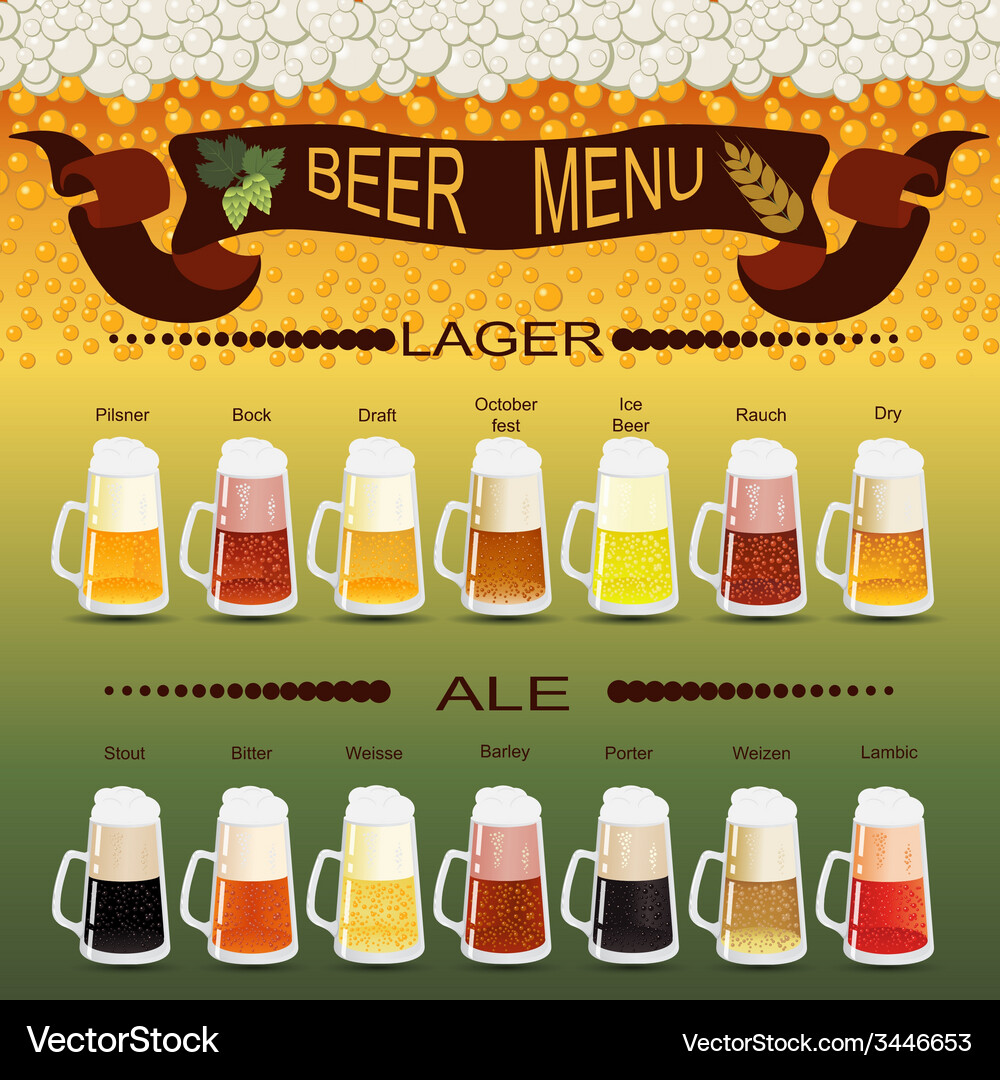 Beer menu set creating your own infographics Vector Image