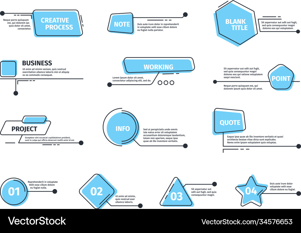 Callouts boxes digital frames for text layout Callouts boxes digital frames for text layout vector image