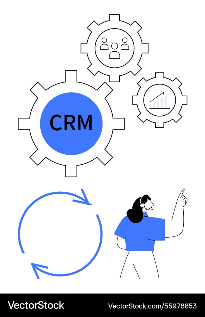 Crm system integration with user engagement Crm system integration with user engagement vector image