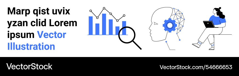 Digital transformation concepts with graph Digital transformation concepts with graph vector image