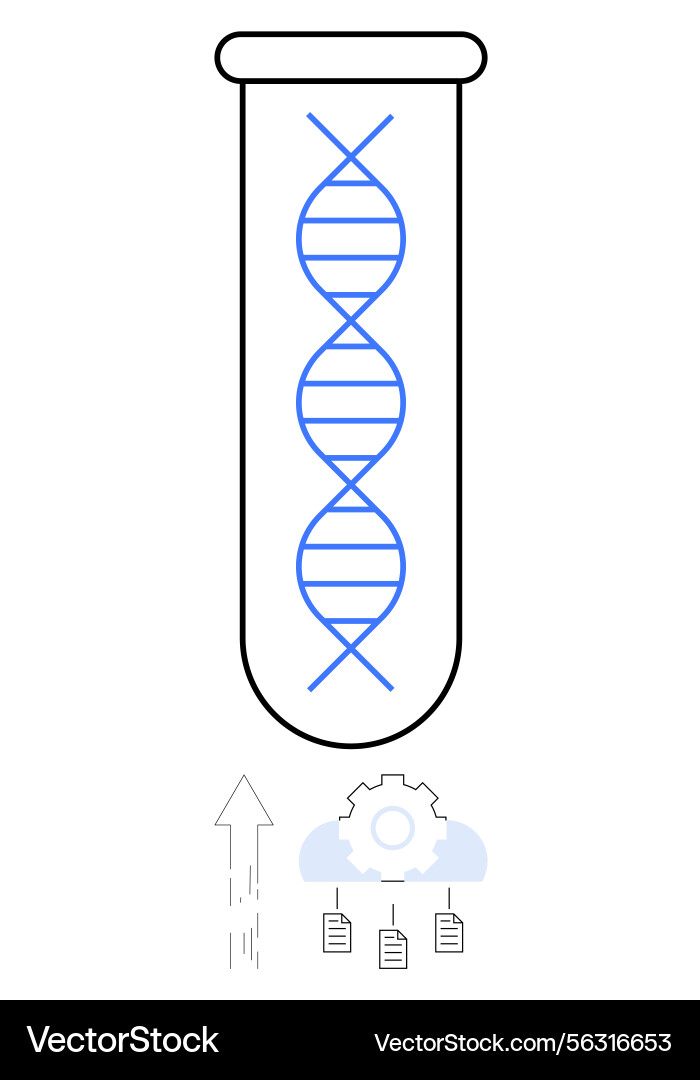 DNA Upload - Data Analysis Concept Vector Image