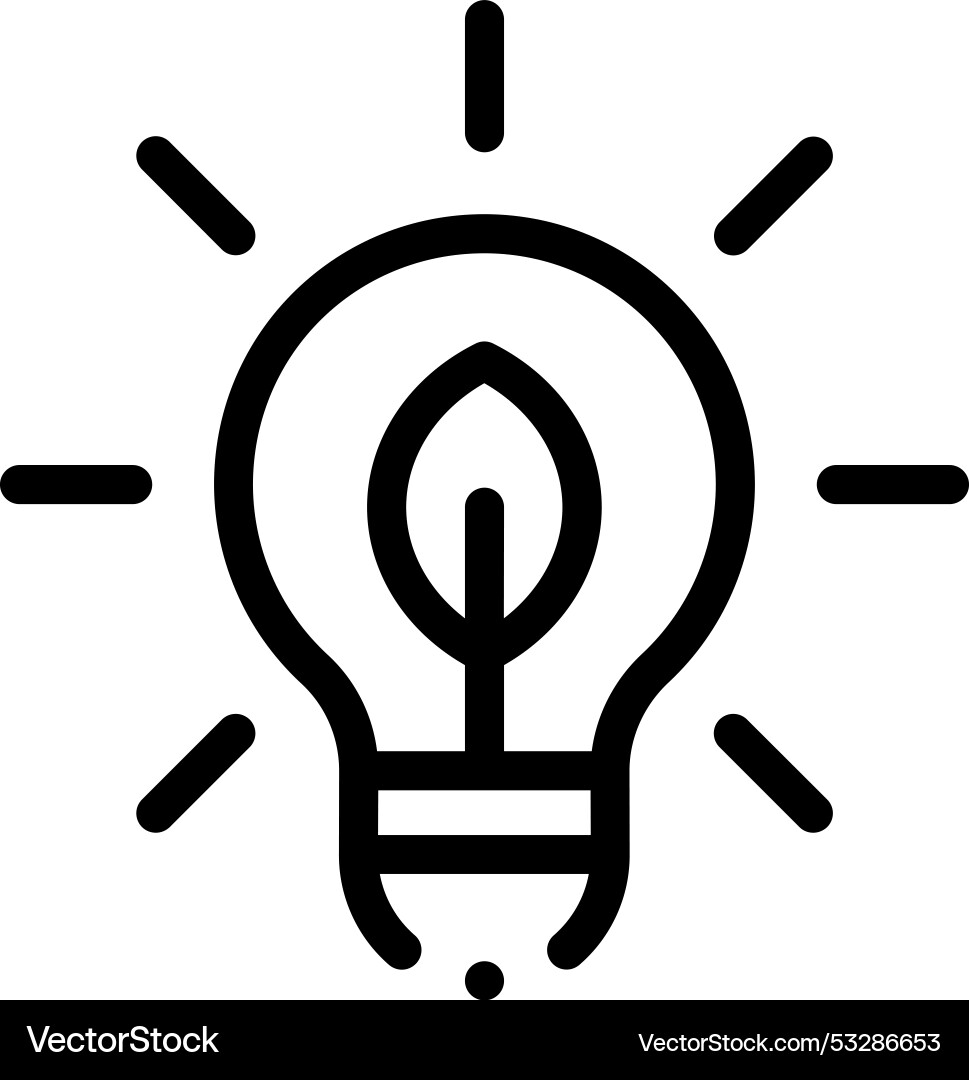 Energy saving light icon thin linear style design Energy saving light icon thin linear style design vector image