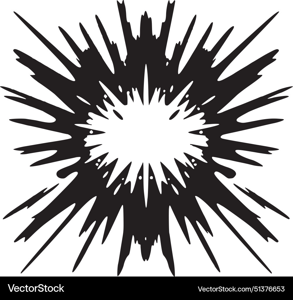 Explosion - black and white isolated icon Vector Image