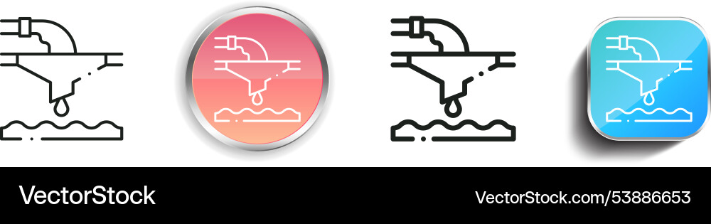 Filtered icon thin linear regular and button Filtered icon thin linear regular and button Vector Image