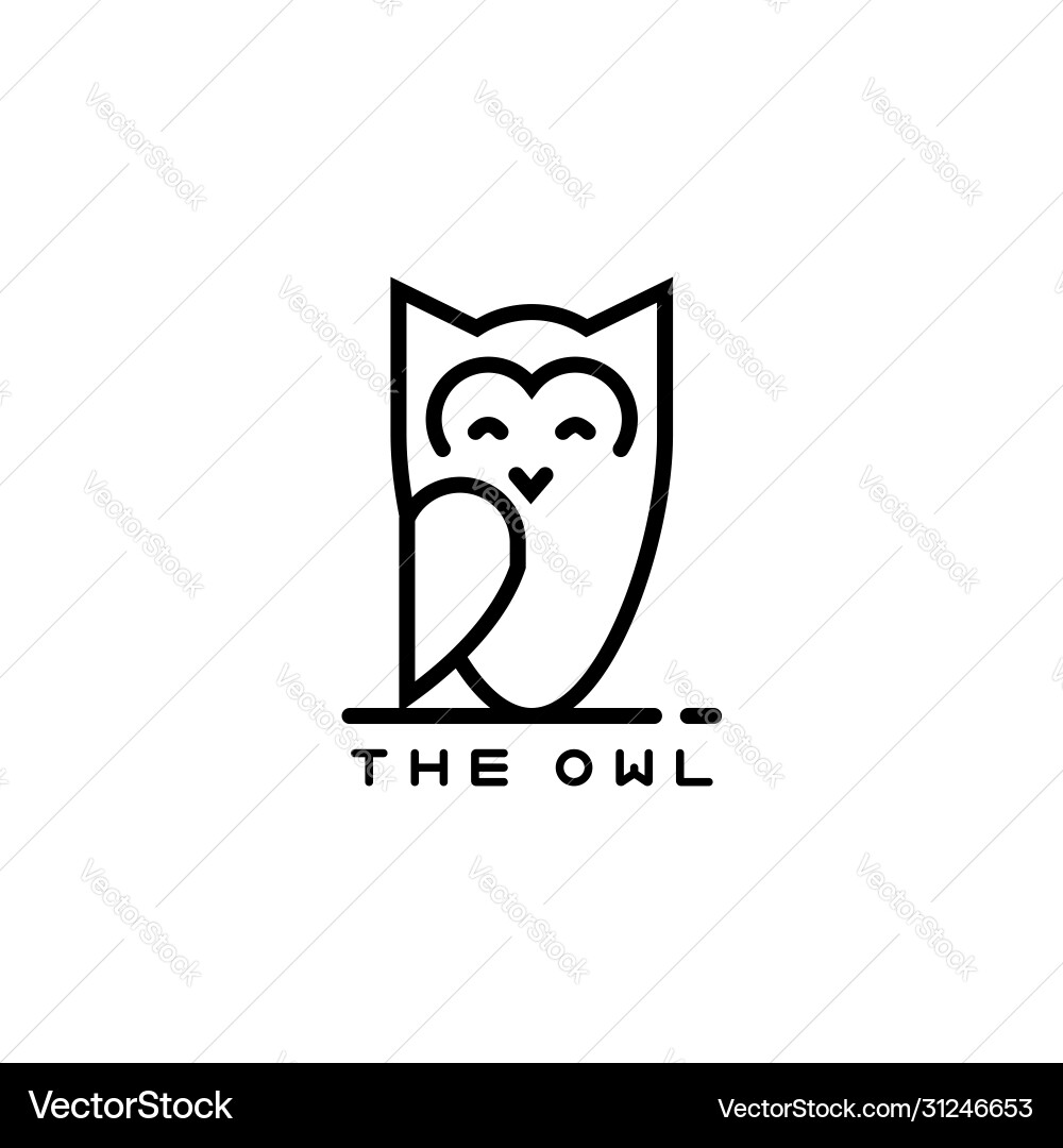 Icon or owl logo in thin line style Icon or owl logo in thin line style vector image