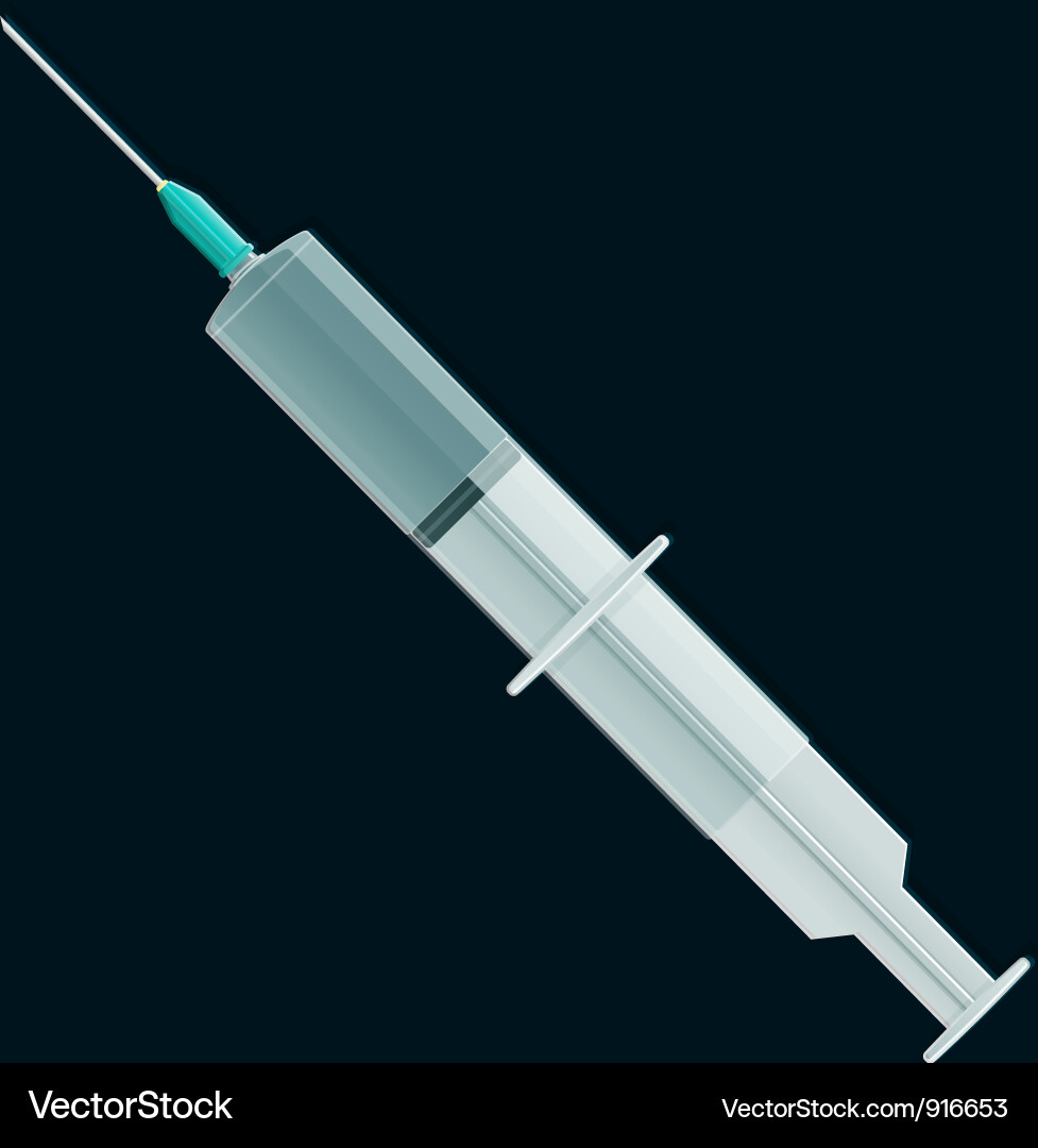 Medical Syringe and Needle Vector Image