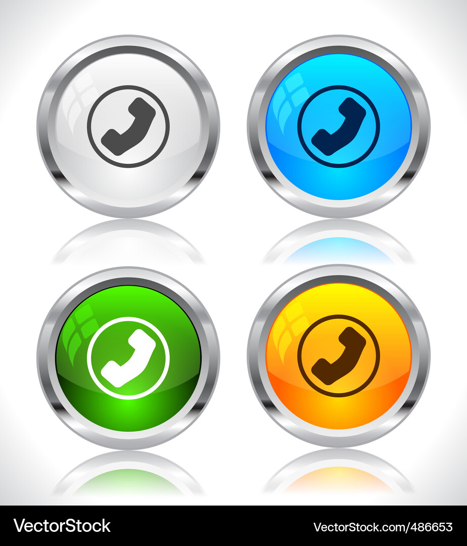 Metal web buttons Vector Image