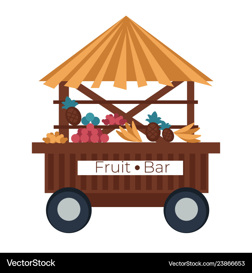 Obst-Bar-Karten-Stand Bananen und Ananas Obst-Bar-Karten-Stand Bananen und Ananas vektorbild