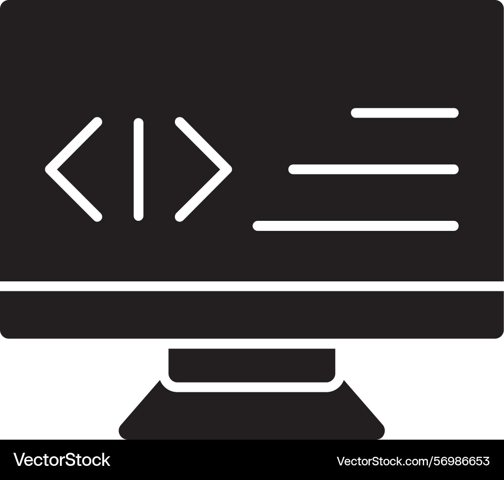 Programming glyph style icon design vector image