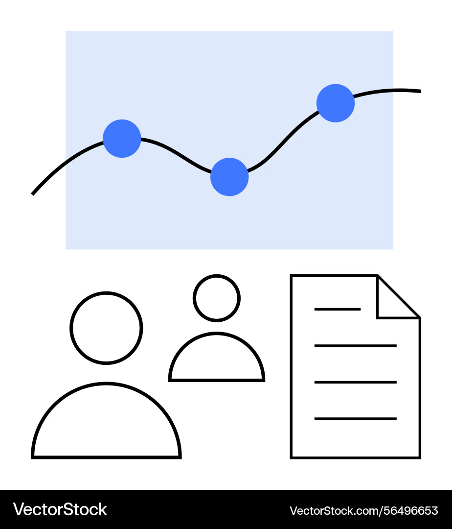 Team collaboration and data analysis with graph Team collaboration and data analysis with graph Vector Image