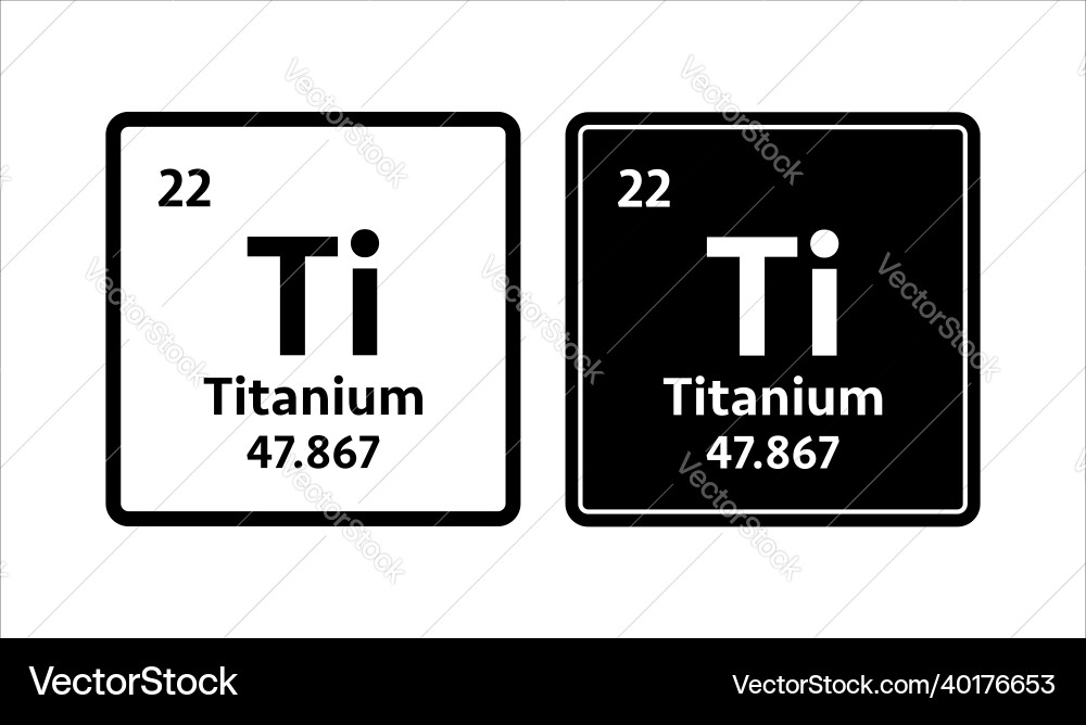 Titanium Element Symbol Vector Image