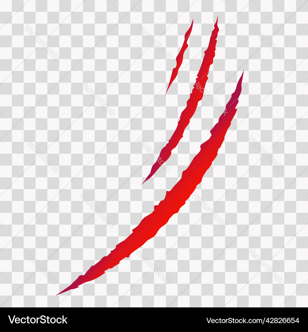 Cat scratches animal claws marks in red monster Cat scratches animal claws marks in red monster vector image
