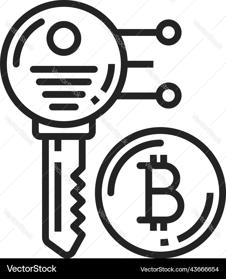 Cryptocurrency safety sign isolated key bitcoin – Royalty-Free Vector |  VectorStock