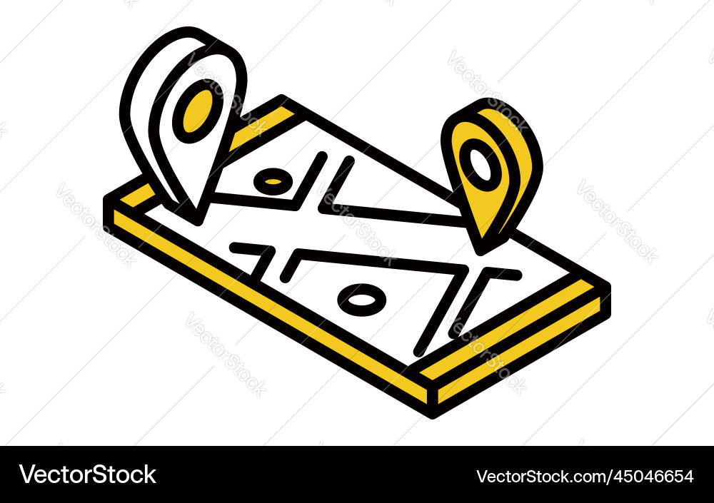 Gps-enabled smartphone maps simple line drawings Gps-enabled smartphone maps simple line drawings vector image