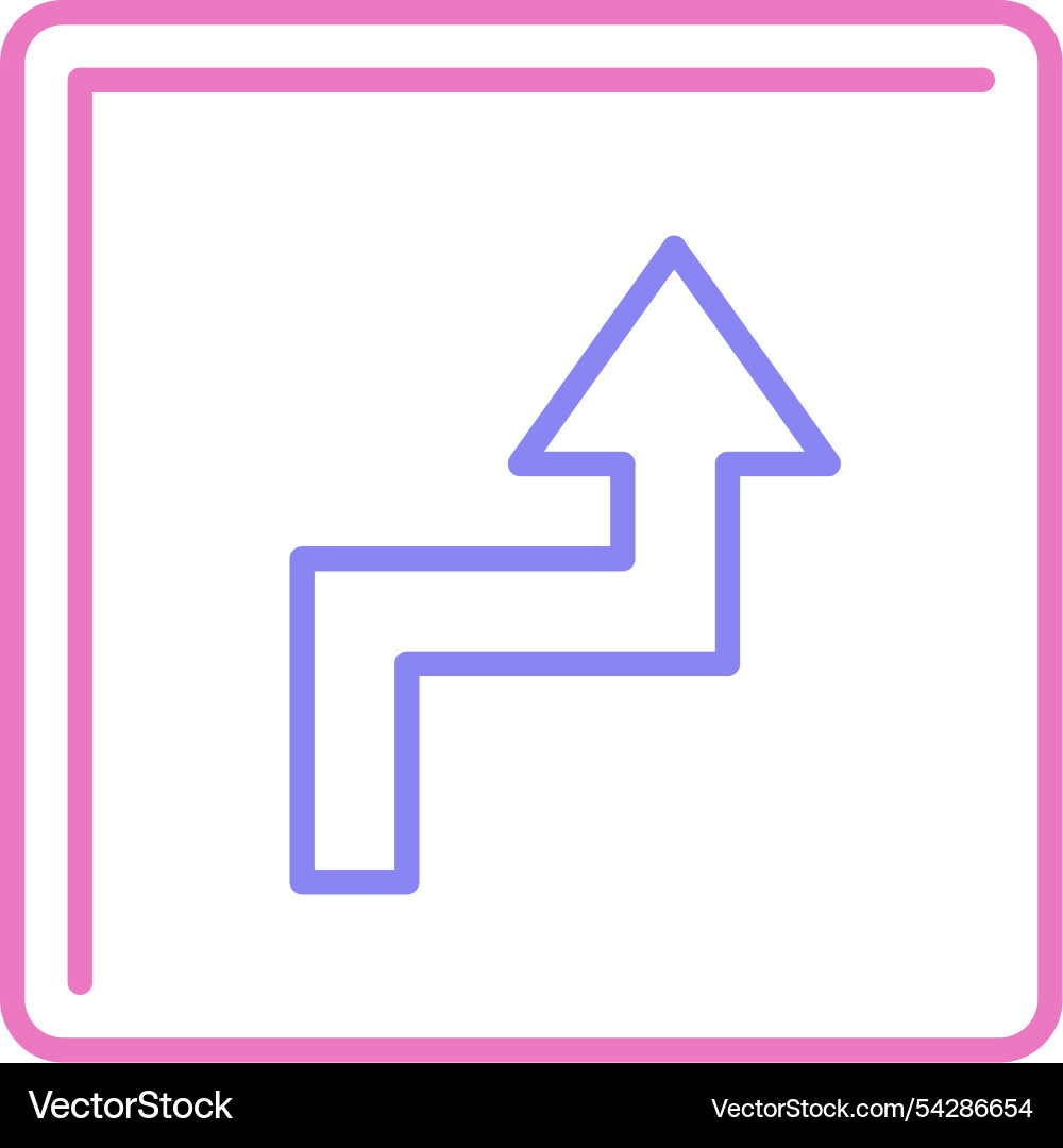 Zigzag arrow line two colour icon Vector Image