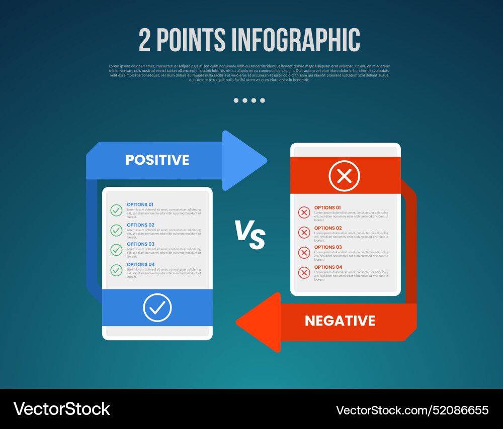 2 or two point template comparison versus things Vector Image