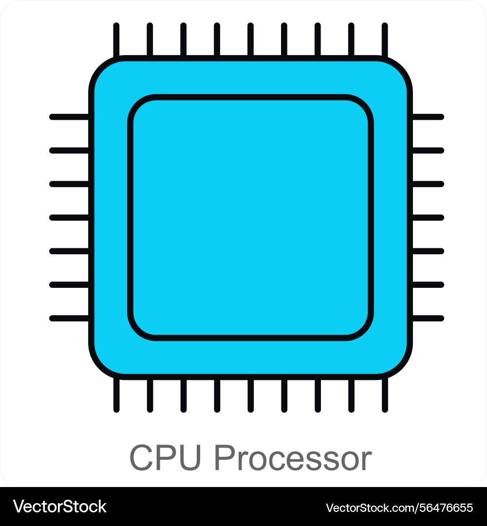 Cpu processor icon concept vector image