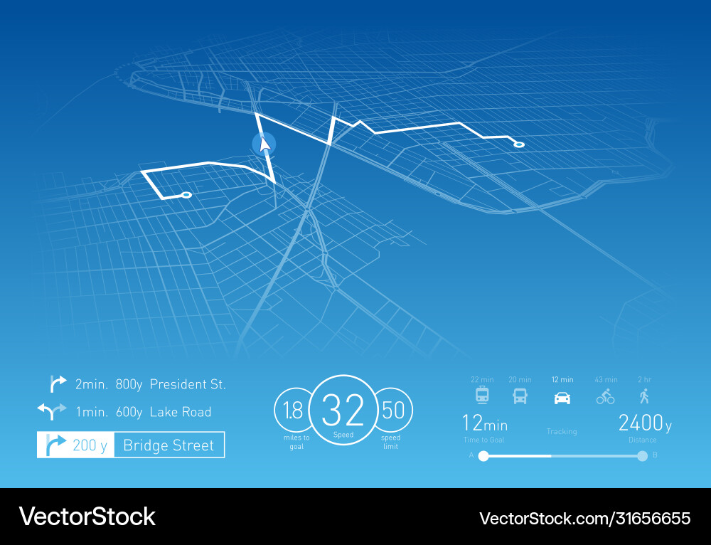 Custom navigation system vector image