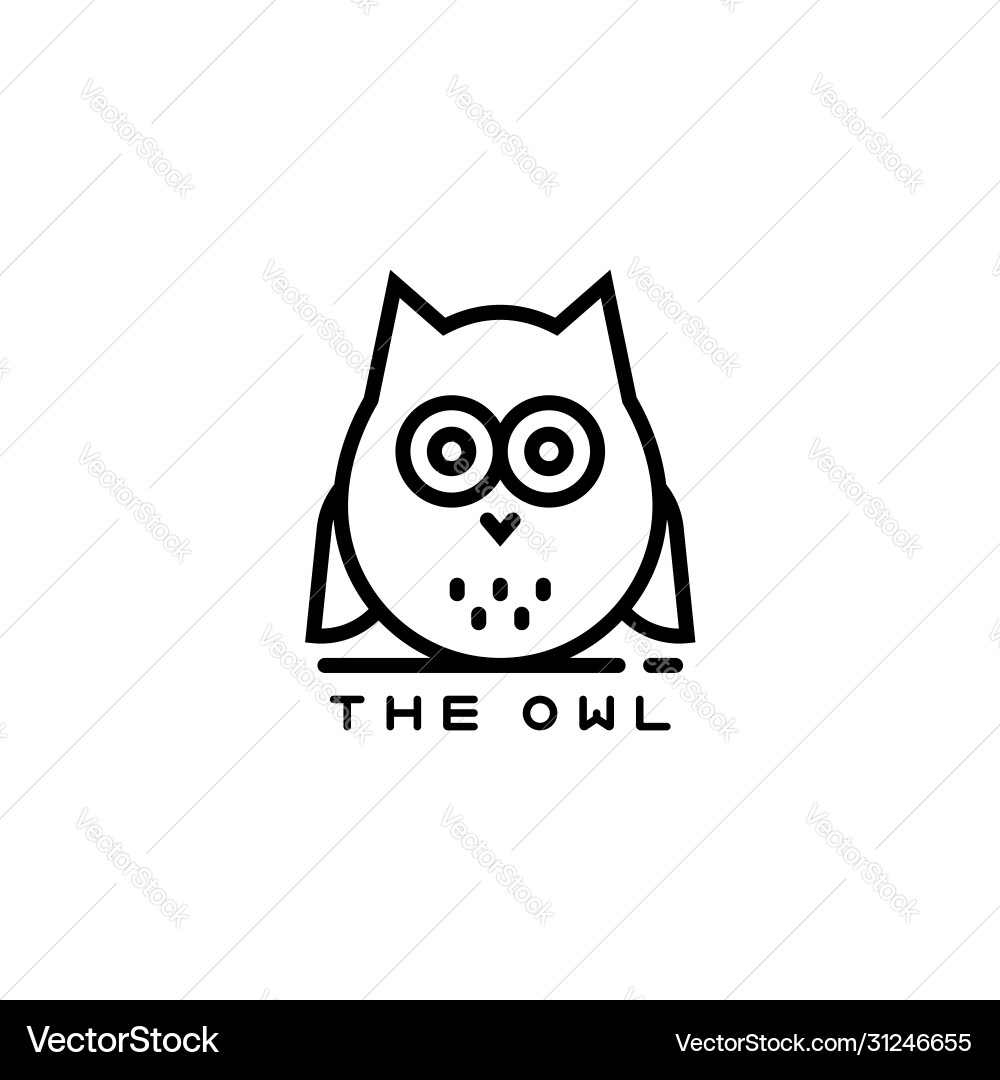 Icon oder Eule Logo in dünner Linie Icon oder Eule Logo in dünner Linie Vektorbild