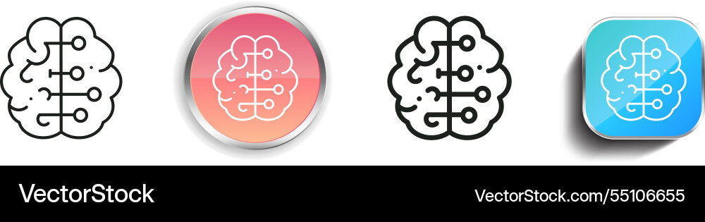 Intelligence icon thin linear regular and button vector image