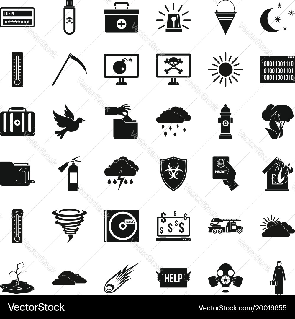 Natural task icons set simple style vector image