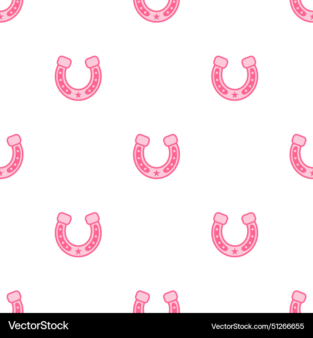 Pink core horseshoe cowboy western and wild west Pink core horseshoe cowboy western and wild west vector image