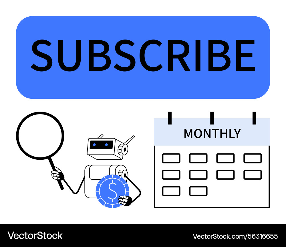 Subscription Analysis Robot vector image