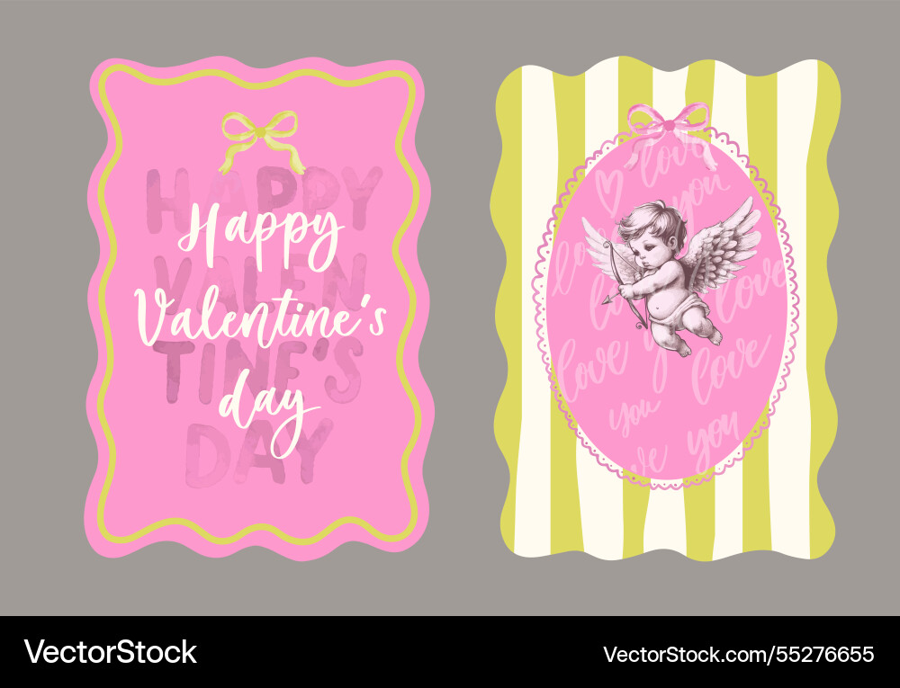 Wavy edge valentines day card invitation Wavy edge valentines day card invitation vector image