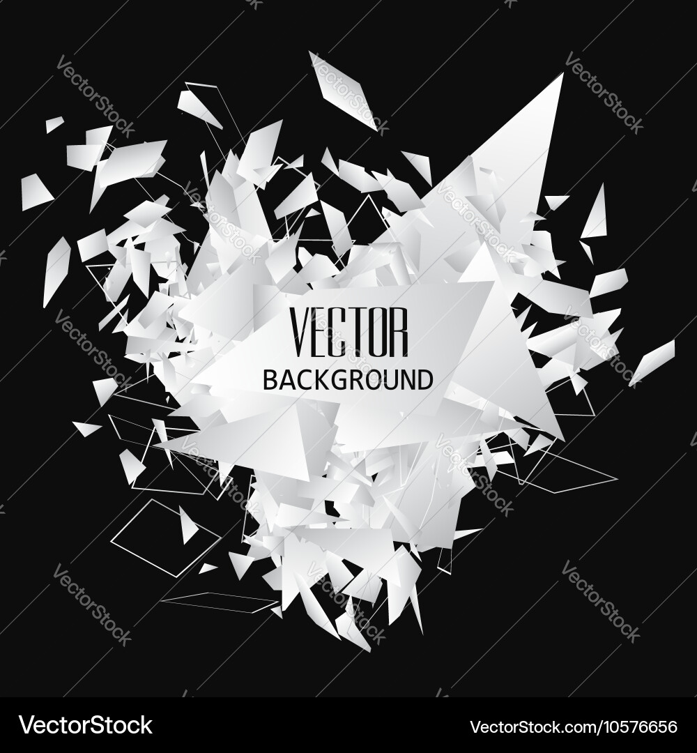 Abstract explosion with polygonal particles Vector Image
