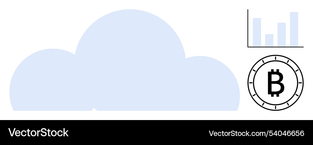 Cloud storage with bitcoin integration and data Cloud storage with bitcoin integration and data Vector Image