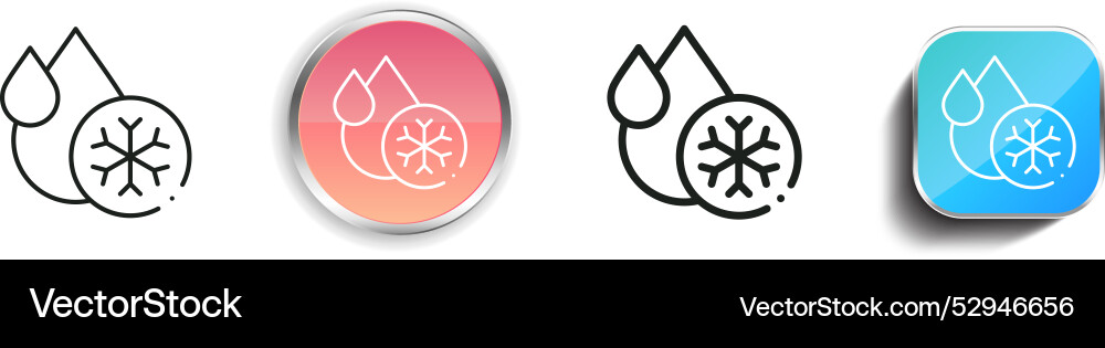 Cold water icon thin linear regular and button Cold water icon thin linear regular and button Vector Image
