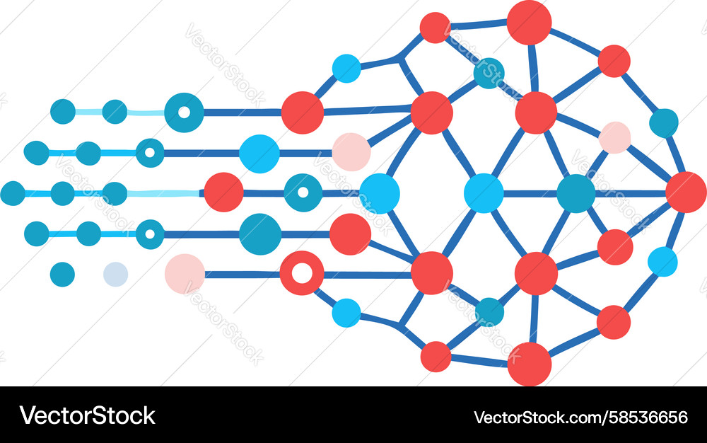 Dynamic AI Data Streams Vector Image