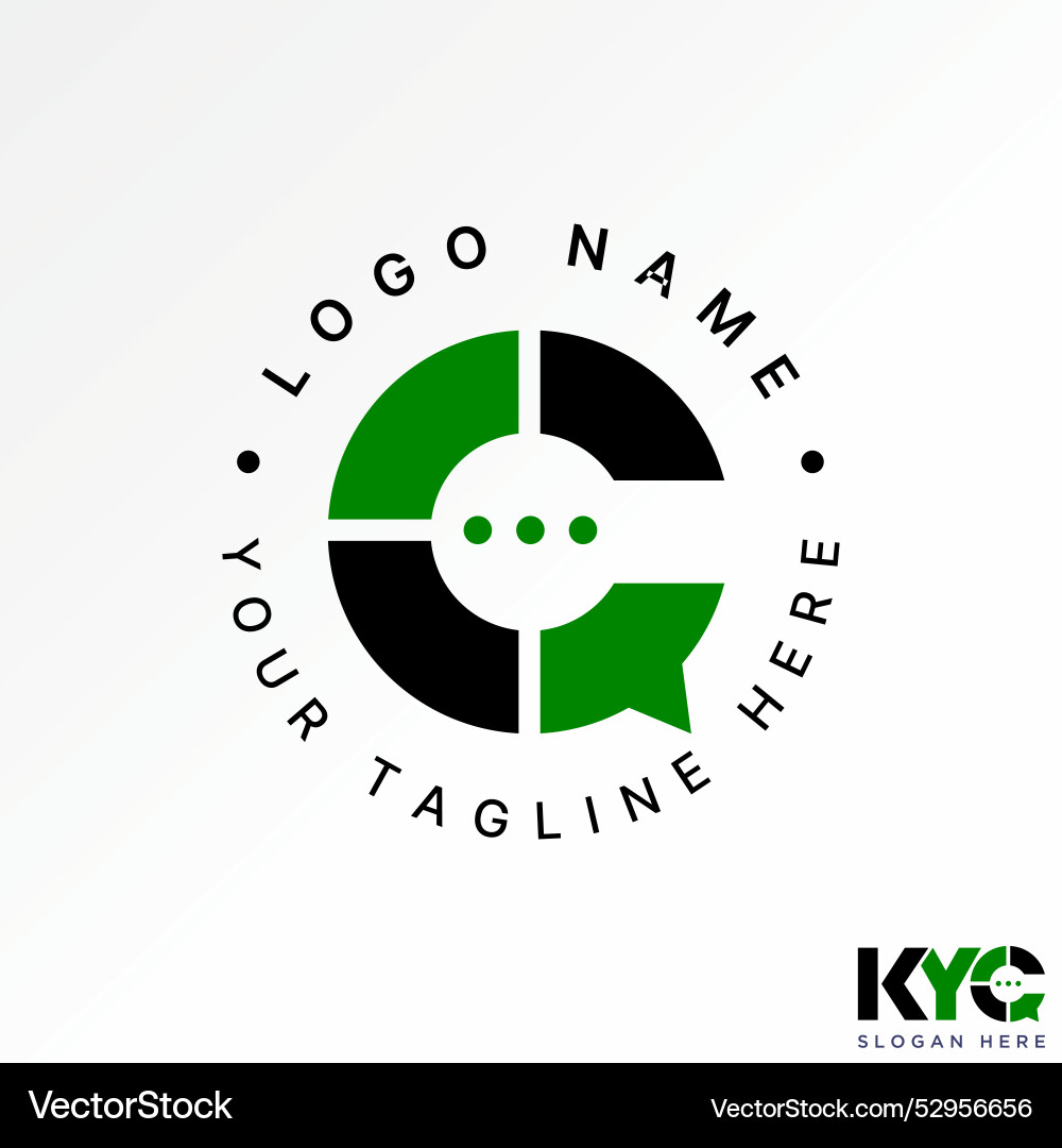 Initial c font unique center talk speak symbol Vector Image