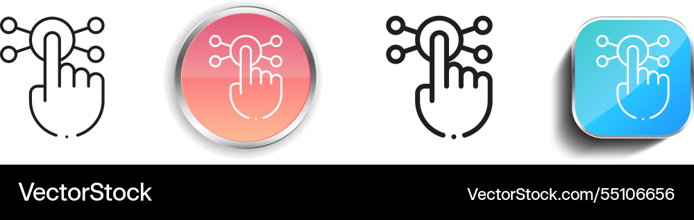 Interaction icon thin linear regular and button vector image