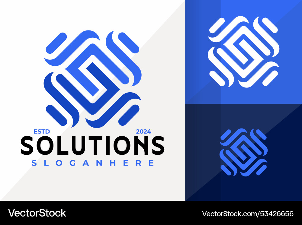 Letter s solution logo icon design creative Vector Image