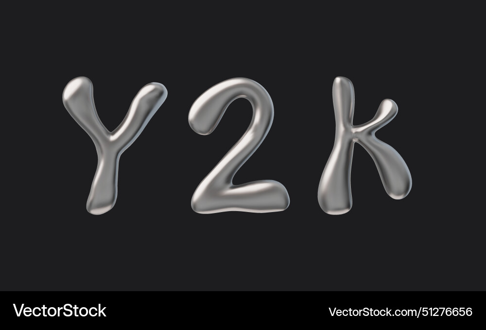 Liquid font with chrome surface y2k on isolated Liquid font with chrome surface y2k on isolated vector image