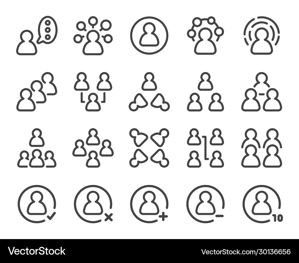 People line icon set People line icon set vector image