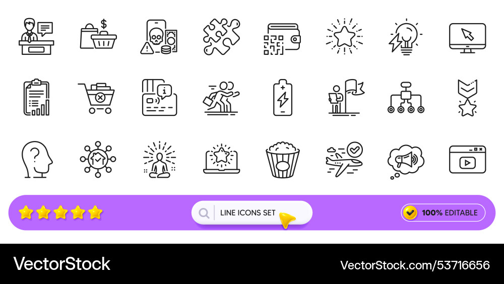 Qr code restructuring and competition line icons Qr code restructuring and competition line icons vector image