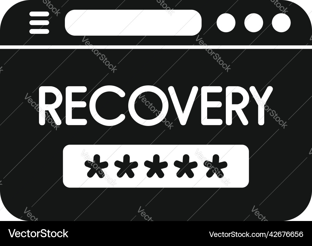 Recovery page icon simple ui log Recovery page icon simple ui log vector image
