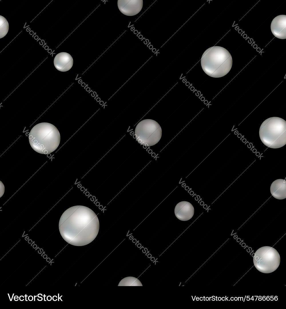 Seamless pattern with realistic pearls Seamless pattern with realistic pearls vector image