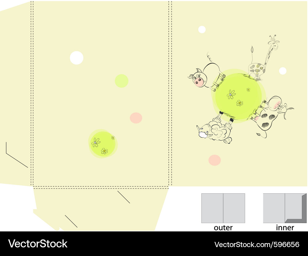 Template for folder with animal Vector Image