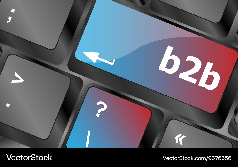 Word b2b on digital keyboard key keys Vector Image