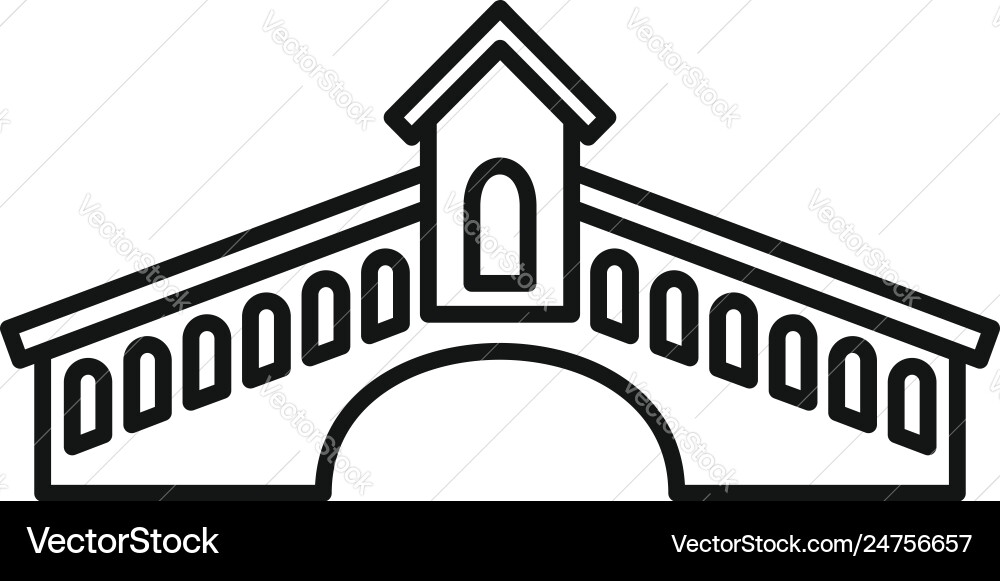 Architecture bridge icon outline style Vector Image