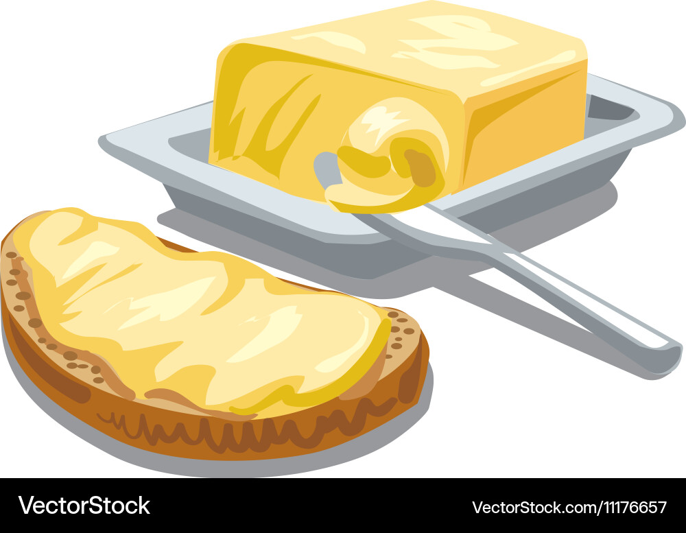 Butter with bread Royalty Free Vector Image - VectorStock