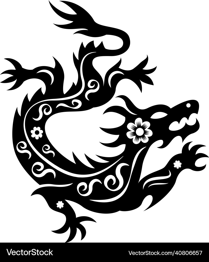 Chinese zodiac dragon composition Vector Image