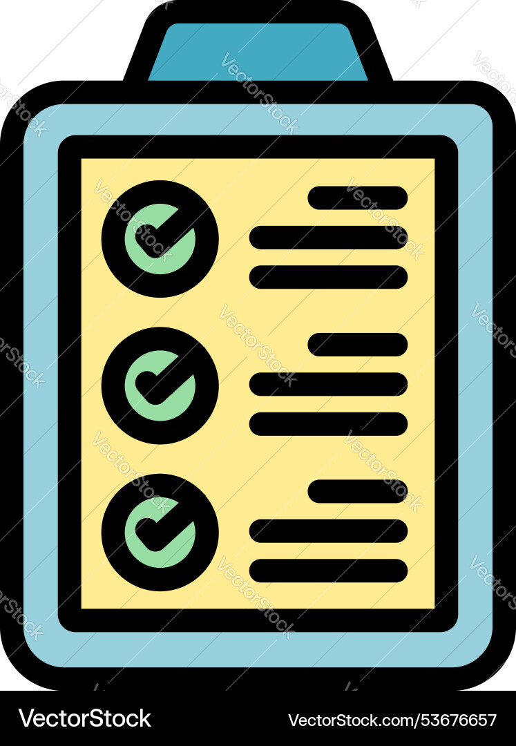 Clipboard showing checkmarked items for efficient Clipboard showing checkmarked items for efficient vector image