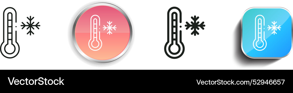 Cold icon thin linear regular and button style Vector Image