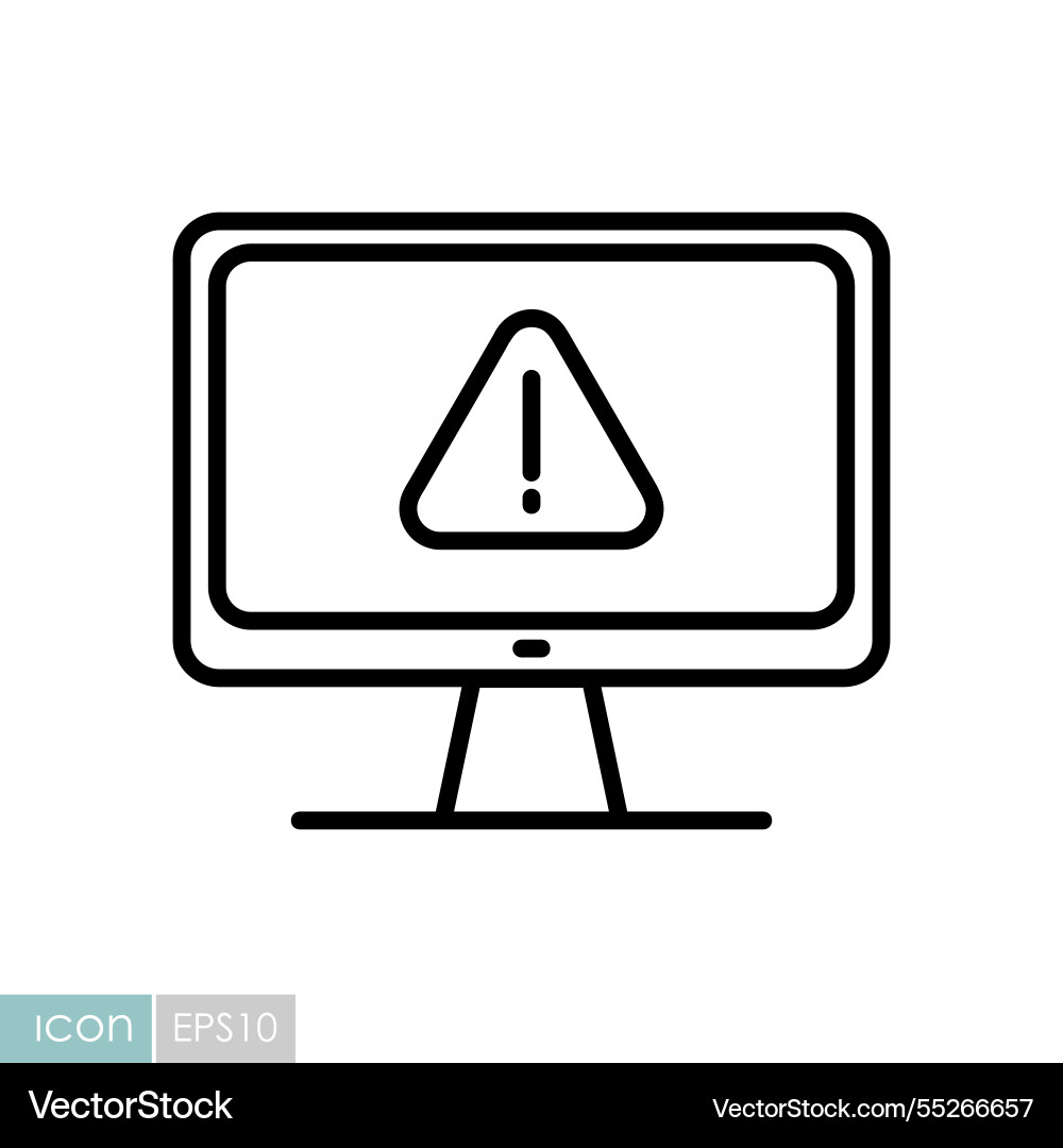 Computer warning icon simple digital system vector image
