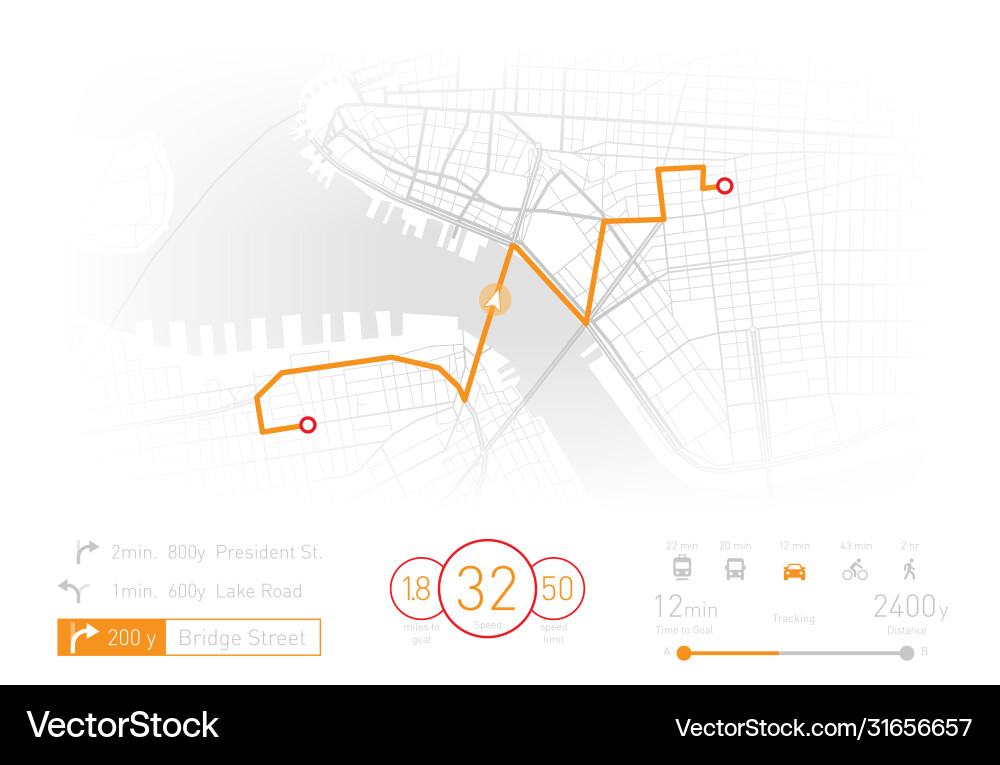 Custom navigation system vector image